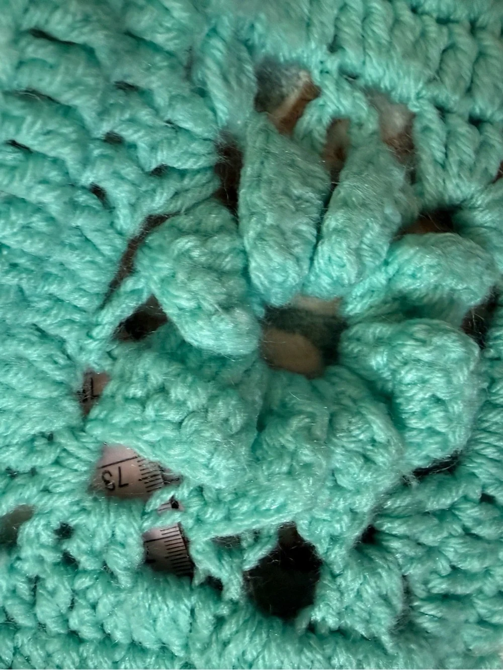 Handmade mint and white crochet granny square afghan blanket Throw 45x64
